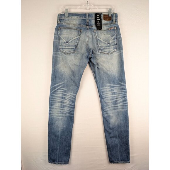 Hudson Jeans Mens 30x32 Blue Axl Skinny Button Fly Distressed Denim - Picture 9 of 11